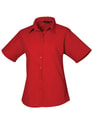Dames blouse korte mouw Premier PR302 RED